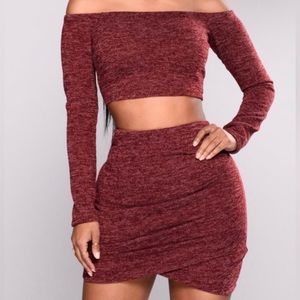 Off the shoulder and skirt set